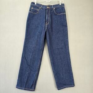 Thrill Jeans Blue Denim Dark Wash Straight Leg Classic Men's Size 32 Pockets Zip